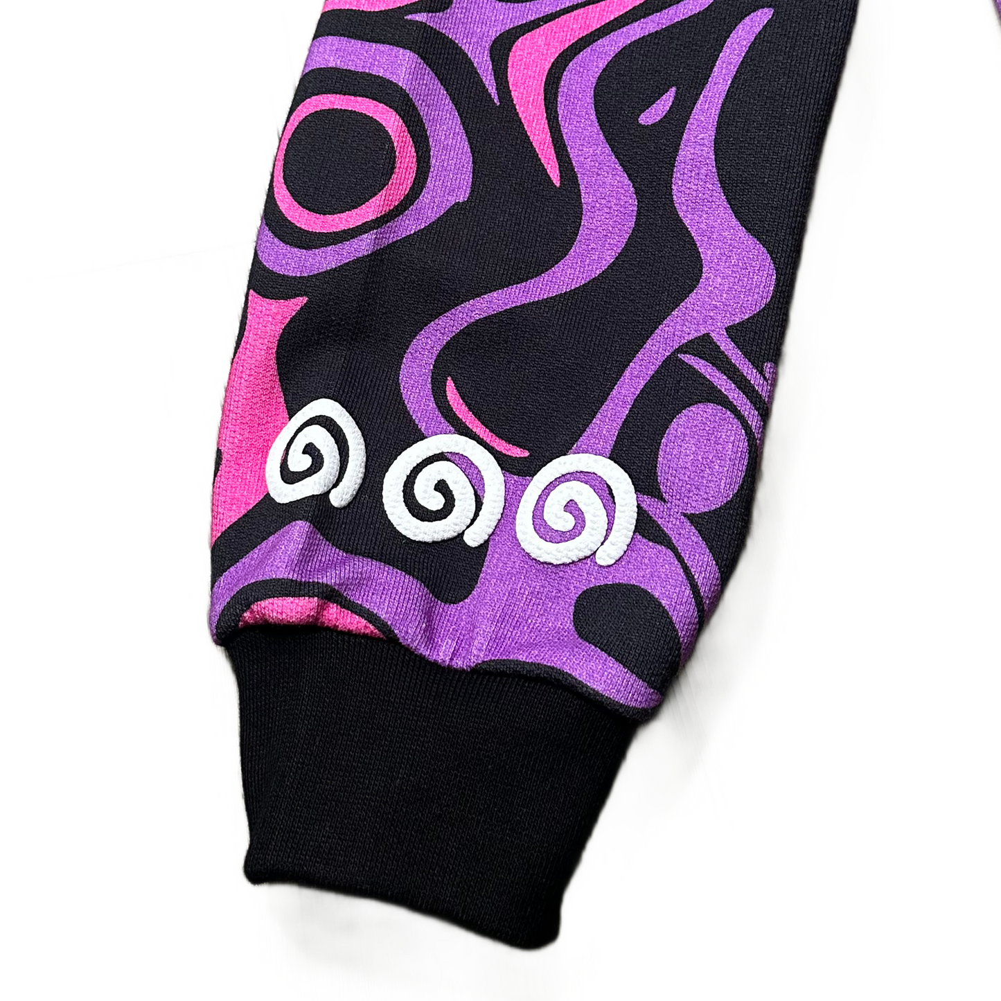 Cosmic Purple Wave Hoodie
